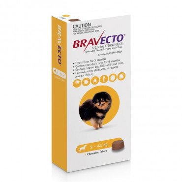 Bravecto 3 Month Very Small Yellow Chew