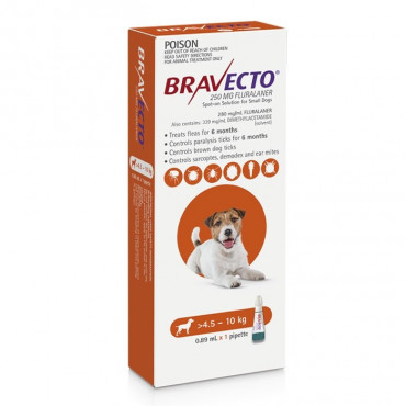 Bravecto Spot-On Small Dog Orange 4.5-10kg