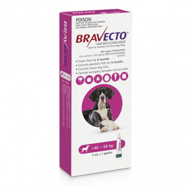 Bravecto Spot-On Extra Large Dog Pink 40-56kg 